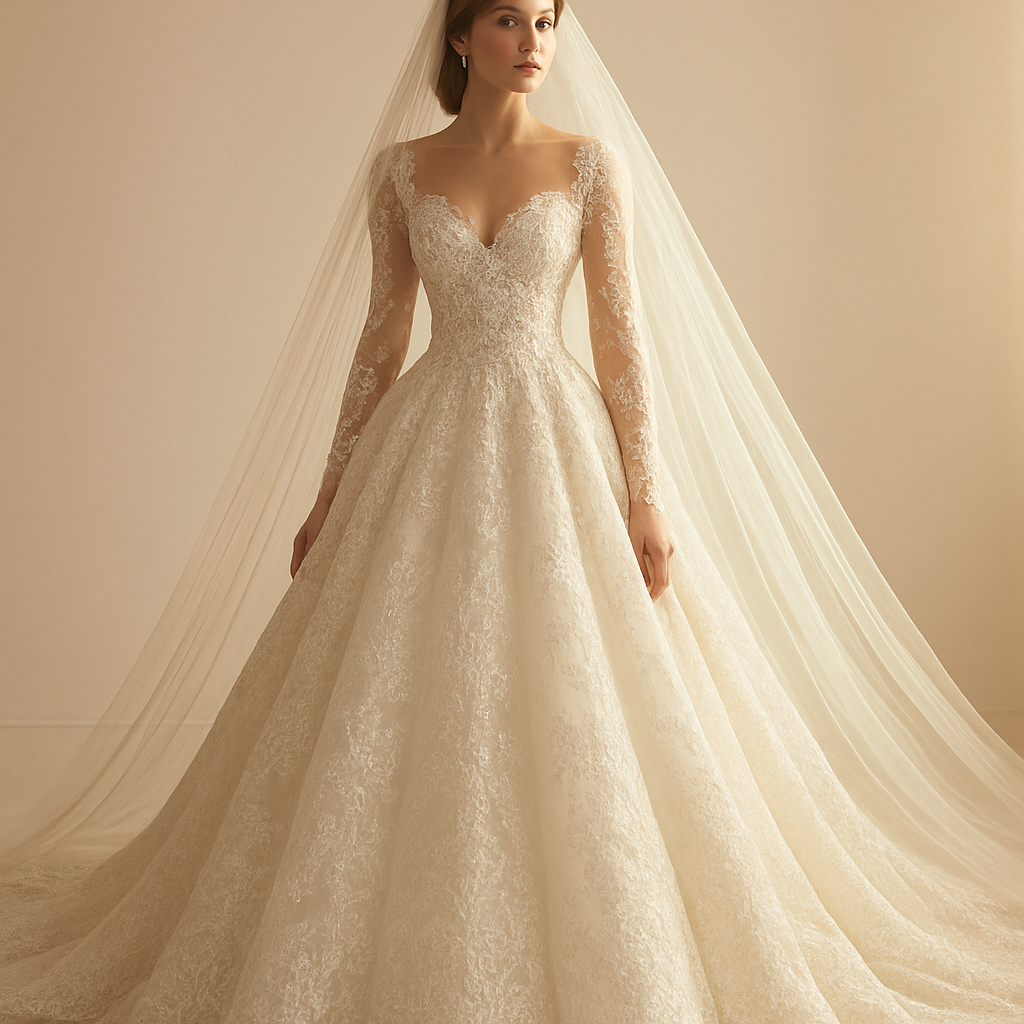 Model in haute couture gown